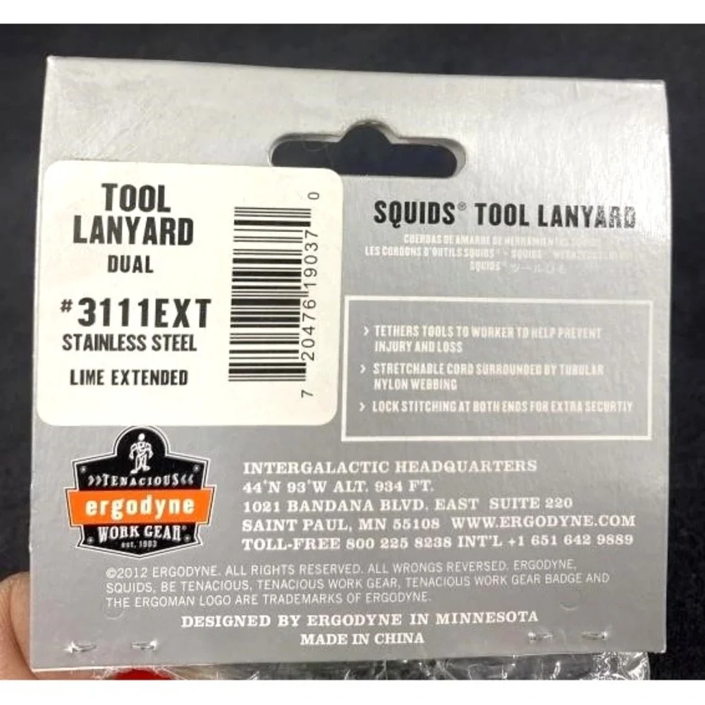 SQUIDS BY ERGODYNE 3101EXT Elastic‎ Tool Lanyard,